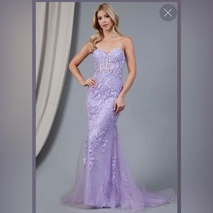 Amelia Couture 7024 Sweetheart Mesh Corset Mermaid Prom Dress